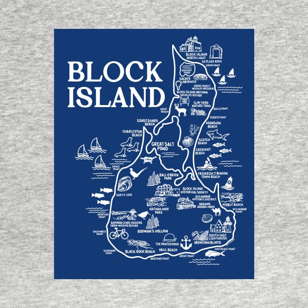 Block Island Map Art by fiberandgloss